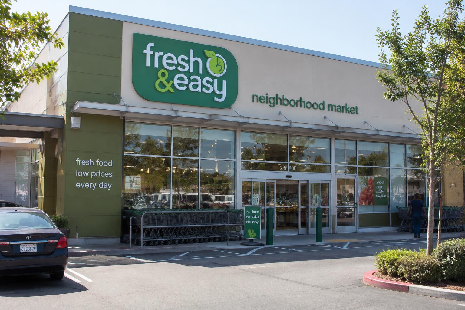 Fresh & Easy neighborhood market storefront in the United States
